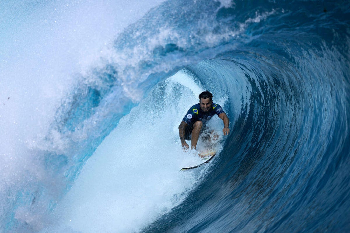 a blue wave swimmer